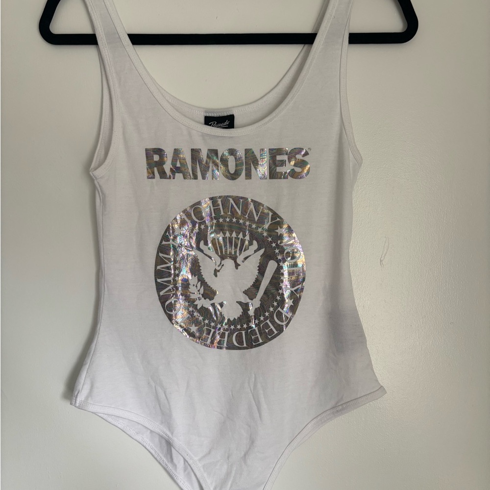 White Ramones One Piece Bodysuit
